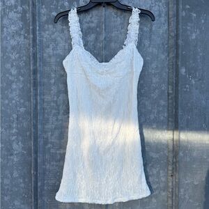 White Lace Sleeveless Dress